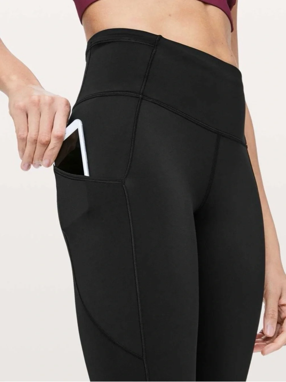 Lululemon Fast & Free 7/8 Tight II Black Nulux 25” High Rise Run Leggings SZ 8